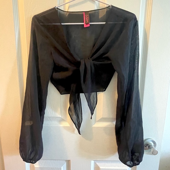 Black Mesh Swim Coverup - Picture 4 of 6